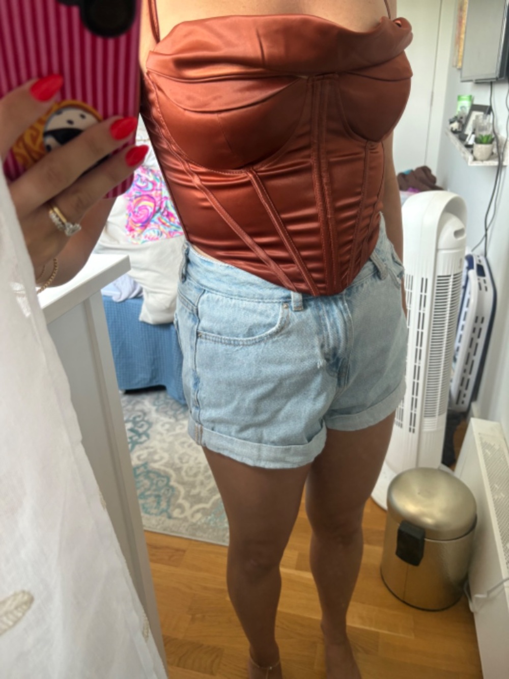 Rust Red Corset Top - Picture 2 of 3
